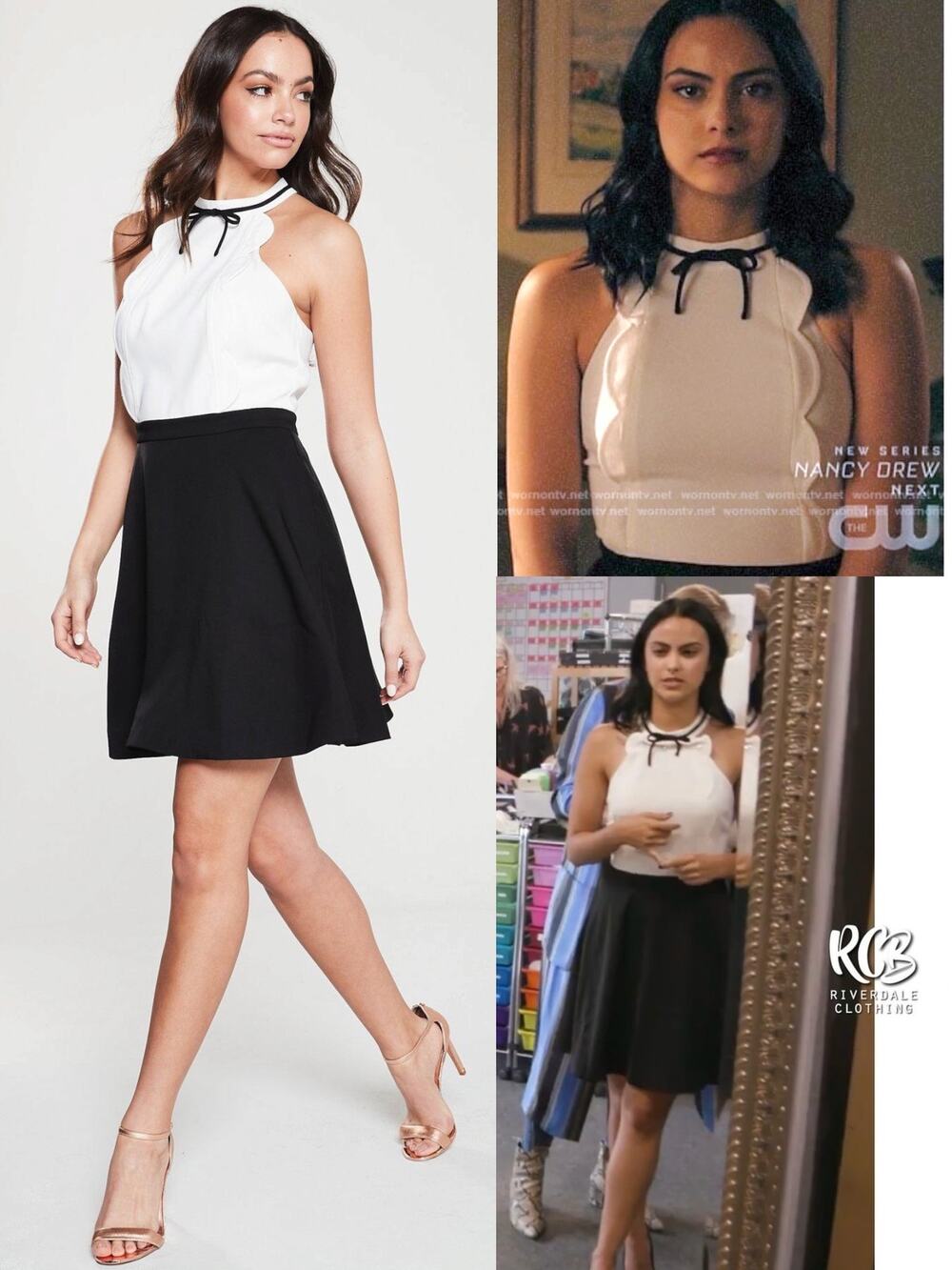 New $279 TED BAKER Bahati Skater Dress Scallop Halter Neck Gossip Girl Riverdale